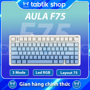 Bàn phím cơ Aula F75 Pro Polar Xanh (Hotswap / Led RGB / 3 Mode)