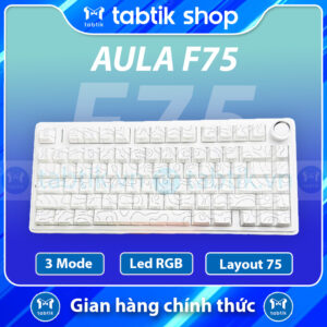 Bàn phím cơ Aula F75 Contour White (Hotswap | Led RGB | 3 Mode)