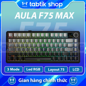 Bàn phím cơ Aula F75 Max Đen (Hotswap / Led RGB / 3 Mode/LCD)