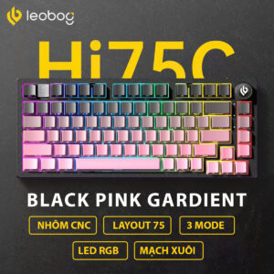 Leobog Hi75C Pro Black Pink (3 Mode/Hot Swap/ Led RGB/ Mạch Xuôi)