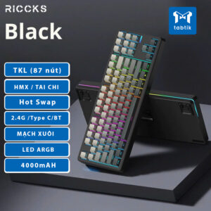 RICCKS RS8 Polar Black (3 Mode | Mạch Xuôi | Nhựa | Led Viền)