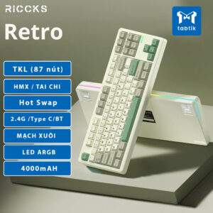 RICCKS RS8 Retro (3 Mode | Mạch Xuôi | Nhựa | Led Viền)