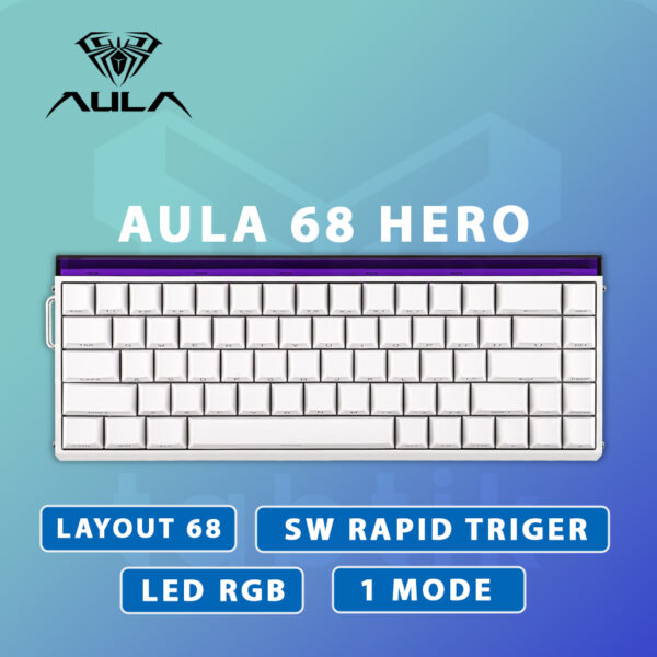 Aula Hero 68 Trắng (Rapid Trigger | 1 Mode | Polling rate 8K)