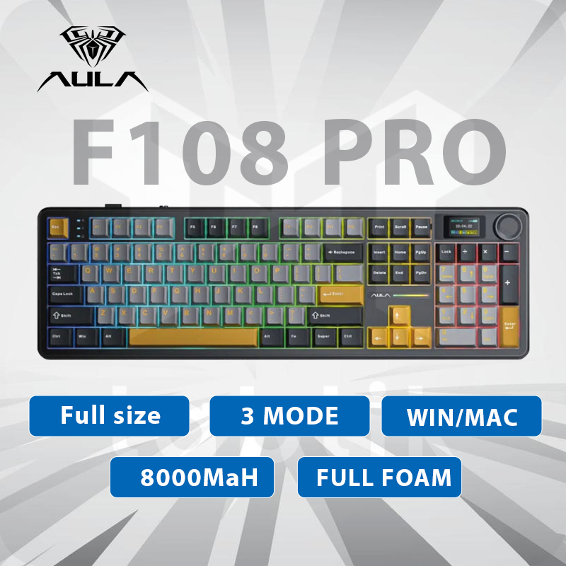 Aula F108 Pro Black Golden - Full size (3 Mode | Mạch Xuôi | 8000 MAh) - Ảnh 2