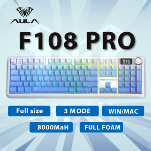 Aula F108 Pro Blue Gardient - Full size (3 Mode | Mạch Xuôi | 8000 MAh)