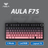 Bàn phím cơ Aula F75 Pro Black Pink - 3 mode