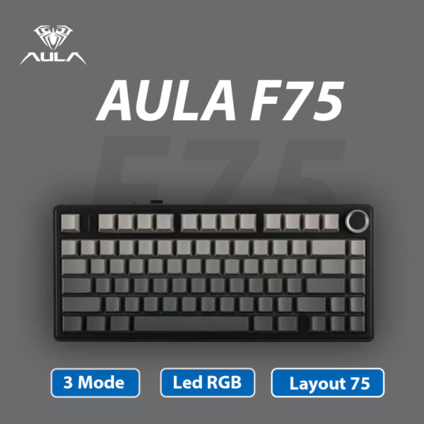 Bàn phím cơ Aula F75 Polar Black - 3 mode