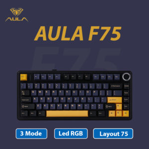 Bàn phím cơ Aula F75 Black Gold
