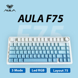 Bàn phím cơ Aula F75 Pro Polar Xanh (Hotswap / Led RGB / 3 Mode)