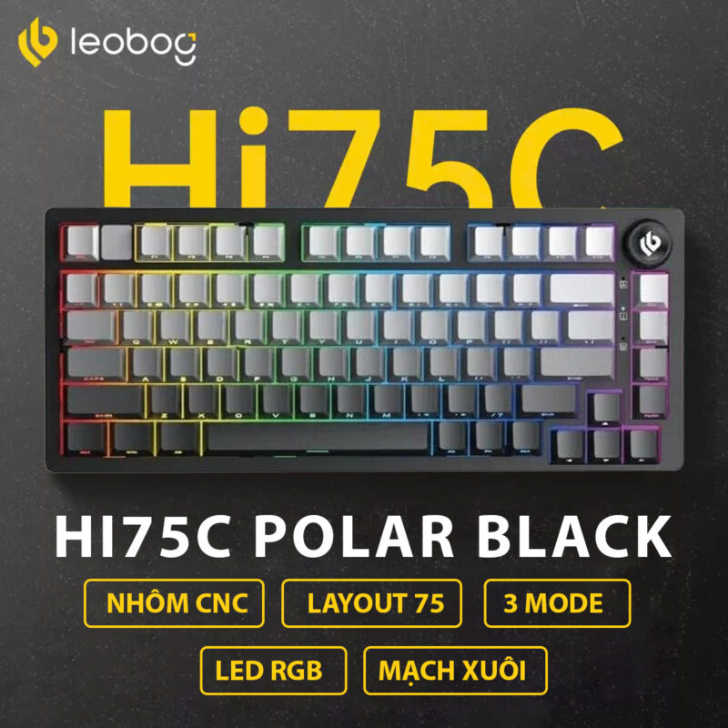 Leobog Hi75C Pro - Polar Black (3 Mode/Hot Swap/ Led RGB/ Mạch Xuôi ...