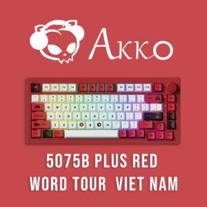 [Pre-Order] Bàn phím cơ  Akko 5075B Plus Red World Tour Viet Nam - (3 Mode | Hotswap | Switches Akko V3 Pro Piano|10.000 mAh)