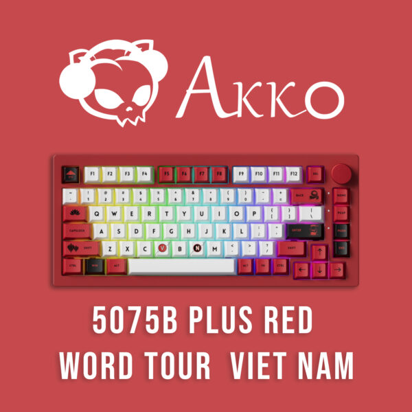 [Pre-Order] Bàn phím cơ  Akko 5075B Plus Red World Tour Viet Nam - (3 Mode | Hotswap | Switches Akko V3 Pro Piano|10.000 mAh)