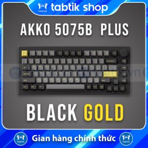Bàn phím cơ AKKO 5075B Plus Black Gold (3 mode | Hotswap | Cream Yellow Pro | 3.000maH)