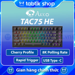 Bàn phím cơ AKKO TAC75 Black HE AstroAim Magnetic Switch