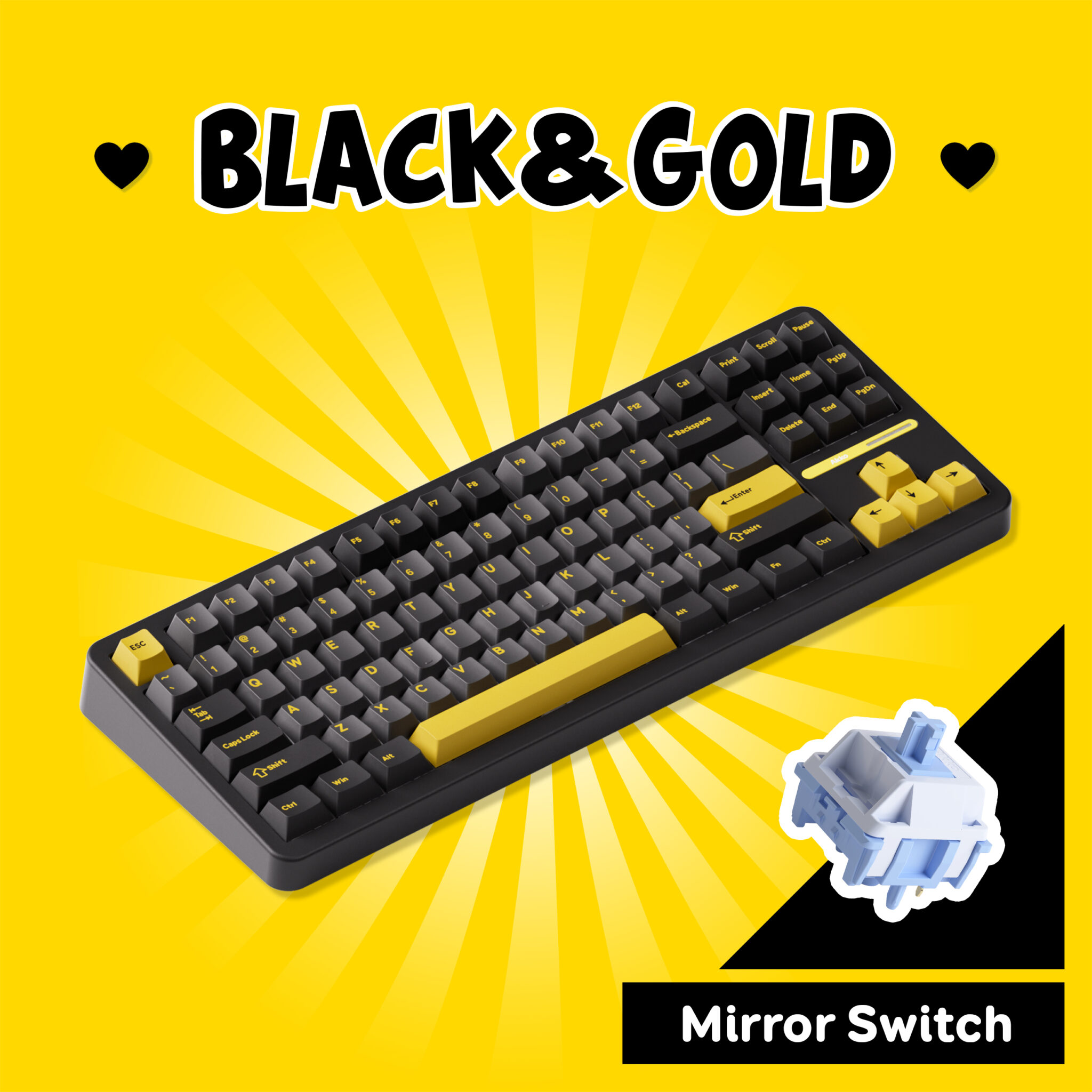 Bàn phím cơ AKKO TAC87 Black&Gold (3 Mode | Hot Swap | Akko Mirror Switch | 10000maH) - Ảnh 3