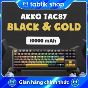 Bàn phím cơ AKKO TAC87 Black&Gold (3 Mode | Hot Swap | Akko Mirror Switch | 10000maH)