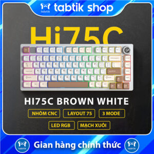 Leobog HI75C Pro White Brown (3 Mode/ Led RGB/ Hot Swap)