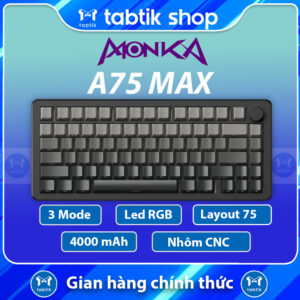 Bàn Phím Cơ Monka A75 Max Polar Black - Nhôm (3 Mode | Led RGB | Hot Swap)