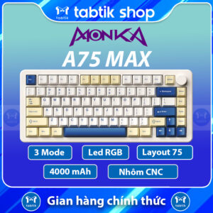 Bàn Phím Cơ Monka A75 Max White – Nhôm (3 Mode | Led RGB | Hot Swap)