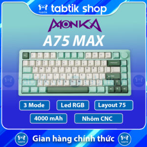 Bàn Phím Cơ Monka A75 Max Green - Nhôm (3 Mode | Led RGB | Hot Swap)