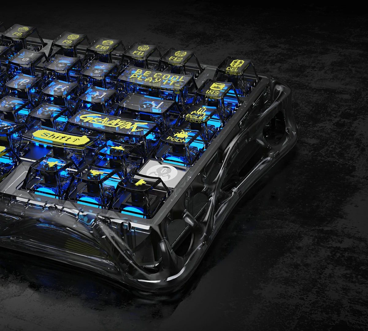 Bàn phím cơ Gravastar Mercury K1 Lite – Transparent Black (3 Mode | Gasket Mount | Hot-swap 5 pin | Led RGB) - Ảnh 5