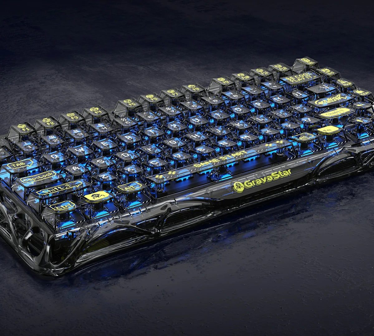 Bàn phím cơ Gravastar Mercury K1 Lite – Transparent Black (3 Mode | Gasket Mount | Hot-swap 5 pin | Led RGB) - Ảnh 2