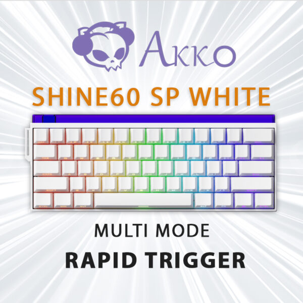 [Pre-Order]Bàn phím cơ Veekos Shine60 SP White Multi Mode - 8K Wired Mode (Hotswap | 3 mode | Flash Magnetic Switches)