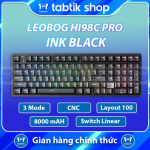 Bàn phím cơ LEOBOG HI98C – INK BLACK (Multi-mode | Nhôm CNC | LED RGB | 8000mAH)