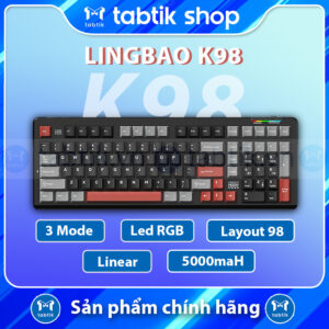 Bàn Phím Cơ Không Dây Gaming Lingbao K98 - 3 Mode | Hot Swap | Led RGB | Gasket Mount