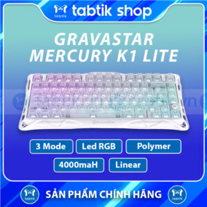 Bàn phím cơ Gravastar Mercury K1 Lite – Crystal Aurora