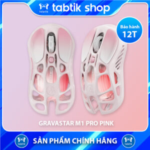 Chuột Không dây Gaming Grasvatar Mercury M1 PRO – Peach Pink – PAW3395DM