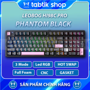 Bàn phím cơ không dây HI98C PRO Black Phantom (3 mode - CNC - Led RGB - 8000maH)